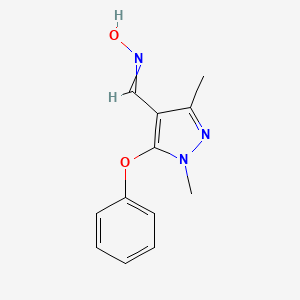 molecular formula C12H13N3O2 B8778854 1,3-Dimethyl-5-phenoxy-1H-pyrazole-4-carbaldehyde oxime 