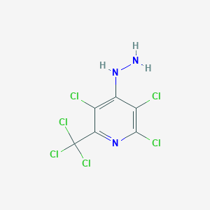 molecular formula C6H3Cl6N3 B8778867 2,3,5-Trichloro-4-hydrazino-6-(trichloromethyl)pyridine 