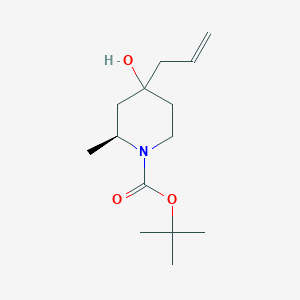 molecular formula C14H25NO3 B8778886 (2S)-Tert-butyl 4-allyl-4-hydroxy-2-methylpiperidine-1-carboxylate CAS No. 1401728-90-2