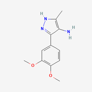 molecular formula C12H15N3O2 B8778959 3-(3,4-Dimethoxyphenyl)-5-methyl-1H-pyrazol-4-amine CAS No. 645418-19-5