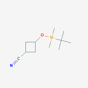 molecular formula C11H21NOSi B8779105 3-[(Tert-butyldimethylsilyl)oxy]cyclobutane-1-carbonitrile 