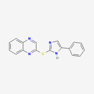 molecular formula C17H12N4S B8779159 2-(4-Phenyl-1H-imidazol-2-ylthio)quinoxaline 