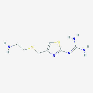 molecular formula C7H13N5S2 B8779189 2-[4-(2-Aminoethylsulfanylmethyl)-1,3-thiazol-2-yl]guanidine CAS No. 71916-66-0