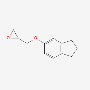 molecular formula C12H14O2 B8779190 2-[(2,3-Dihydro-1h-inden-5-yloxy)methyl]oxirane CAS No. 41490-55-5