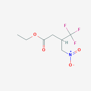 molecular formula C7H10F3NO4 B8779211 Ethyl 4,4,4-trifluoro-3-(nitromethyl)butanoate CAS No. 328-62-1