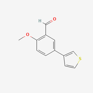 molecular formula C12H10O2S B8779230 2-Methoxy-5-(thien-3-yl)benzaldehyde 