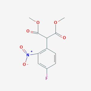 molecular formula C11H10FNO6 B8779306 Dimethyl 4-fluoro-2-nitrophenylmalonate 