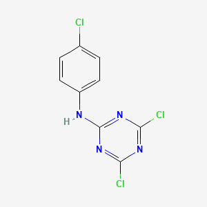 molecular formula C9H5Cl3N4 B8779440 4,6-dichloro-N-(4-chlorophenyl)-1,3,5-triazin-2-amine 
