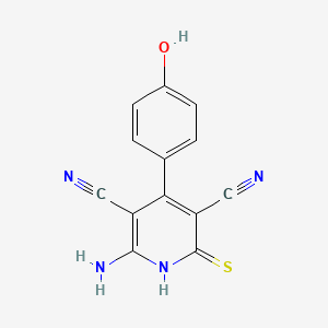 molecular formula C13H8N4OS B8779443 6-Amino-4-(4-hydroxyphenyl)-2-thioxo-1,2-dihydropyridine-3,5-dicarbonitrile 