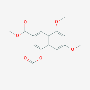 molecular formula C16H16O6 B8779533 2-Naphthalenecarboxylic acid, 4-(acetyloxy)-6,8-dimethoxy-, methyl ester 