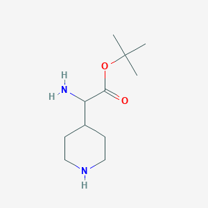 molecular formula C11H22N2O2 B8779606 Tert-butyl 2-amino-2-piperidin-4-ylacetate 
