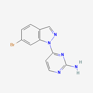 molecular formula C11H8BrN5 B8779623 4-(6-bromo-1H-indazol-1-yl)pyrimidin-2-amine 