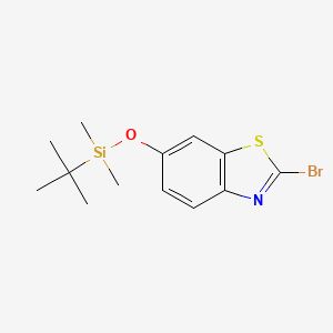 molecular formula C13H18BrNOSSi B8779751 2-Bromo-6-((tert-butyldimethylsilyl)oxy)benzo[d]thiazole CAS No. 945400-92-0