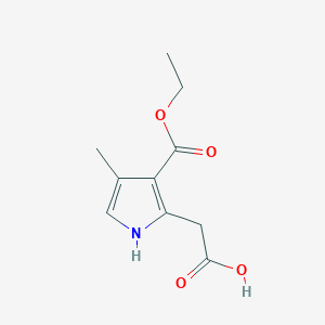 molecular formula C10H13NO4 B8780121 2-carboxymethyl-4-methyl-1H-pyrrole-3-carboxylic acid ethyl ester 