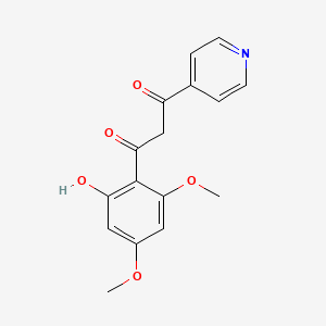 molecular formula C16H15NO5 B8780134 1-(2-Hydroxy-4,6-dimethoxyphenyl)-3-pyridin-4-ylpropane-1,3-dione CAS No. 6344-88-3