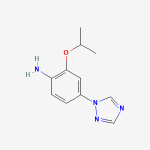 molecular formula C11H14N4O B8780214 2-Isopropoxy-4-(1H-1,2,4-triazol-1-YL)aniline 