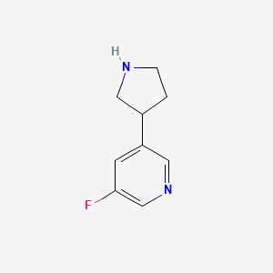 molecular formula C9H11FN2 B8780260 3-Fluoro-5-(pyrrolidin-3-yl)pyridine 