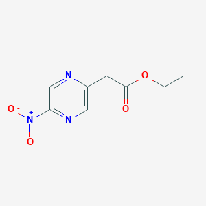 molecular formula C8H9N3O4 B8780289 Ethyl 2-(5-nitropyrazin-2-yl)acetate 