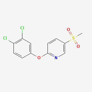molecular formula C12H9Cl2NO3S B8780310 Pyridine, 2-(3,4-dichlorophenoxy)-5-(methylsulfonyl)- CAS No. 99902-97-3