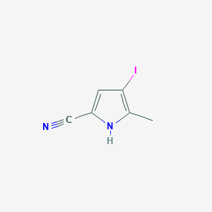 molecular formula C6H5IN2 B8780315 4-iodo-5-methyl-1H-pyrrole-2-carbonitrile 