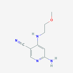 molecular formula C9H12N4O B8780429 6-Amino-4-((2-methoxyethyl)amino)nicotinonitrile 