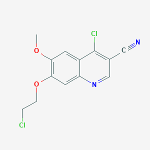 molecular formula C13H10Cl2N2O2 B8780447 4-Chloro-7-(2-chloroethoxy)-6-methoxy-3-quinolinecarbonitrile CAS No. 214470-72-1