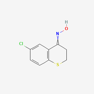 molecular formula C9H8ClNOS B8780540 6-chloro-2,3-dihydro-4H-1-benzothiopyran-4-one oxime 