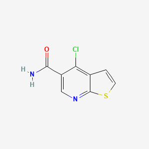 molecular formula C8H5ClN2OS B8780585 4-Chlorothieno[2,3-B]pyridine-5-carboxamide CAS No. 700844-20-8