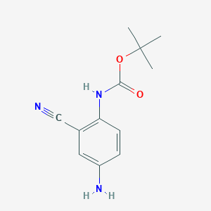 molecular formula C12H15N3O2 B8780740 tert-Butyl (4-amino-2-cyanophenyl)carbamate 