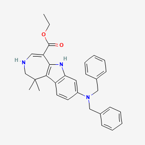 molecular formula C31H33N3O2 B8780844 Azepino[4,5-b]indole-5-carboxylic acid, 8-[bis(phenylmethyl)amino]-1,2,3,6-tetrahydro-1,1-dimethyl-, ethyl ester 