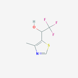 molecular formula C6H6F3NOS B8780974 5-Thiazolemethanol, 4-methyl-alpha-(trifluoromethyl)- 