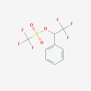molecular formula C9H6F6O3S B8781154 2,2,2-Trifluoro-1-phenylethyl trifluoromethanesulfonate 