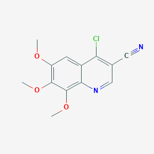 molecular formula C13H11ClN2O3 B8781157 4-Chloro-6,7,8-trimethoxy-3-quinolinecarbonitrile 