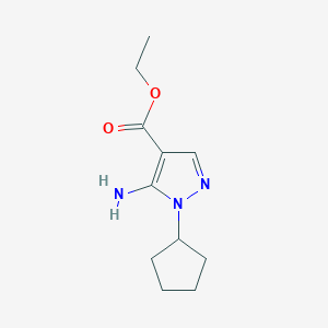 molecular formula C11H17N3O2 B8781182 ethyl 5-amino-1-cyclopentyl-1H-pyrazole-4-carboxylate 