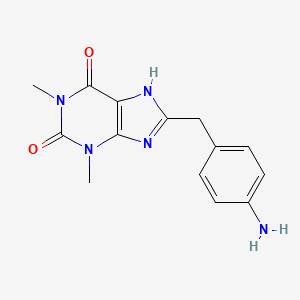 molecular formula C14H15N5O2 B8781213 8-(4-Aminobenzyl)-1,3-dimethyl-3,7-dihydro-1h-purine-2,6-dione CAS No. 6937-57-1