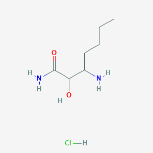 molecular formula C7H17ClN2O2 B8781412 3-Amino-2-hydroxyheptanamide hydrochloride 