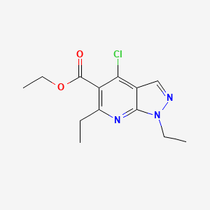 molecular formula C13H16ClN3O2 B8781493 Ethyl 4-chloro-1,6-diethyl-1H-pyrazolo[3,4-b]pyridine-5-carboxylate 