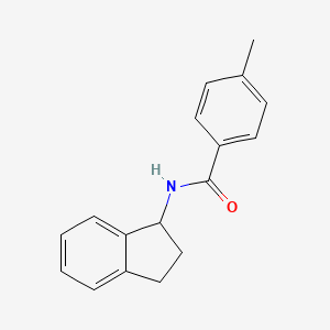 molecular formula C17H17NO B8781575 N-(2,3-dihydro-1H-inden-1-yl)-4-methylbenzamide 