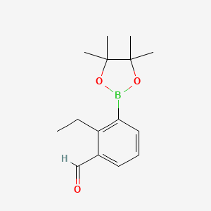 molecular formula C15H21BO3 B8781595 2-Ethyl-3-(4,4,5,5-tetramethyl-1,3,2-dioxaborolan-2-yl)benzaldehyde 