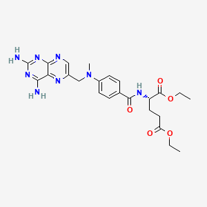 molecular formula C24H30N8O5 B8781776 Diethyl N-(4-(((2,4-diamino-6-pteridinyl)methyl)methylamino)benzoyl)-L-glutamate CAS No. 43170-88-3