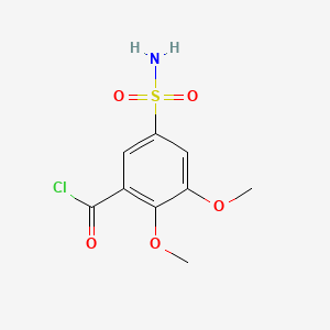 molecular formula C9H10ClNO5S B8781886 5-(Aminosulphonyl)-2,3-dimethoxybenzoyl chloride CAS No. 57734-47-1
