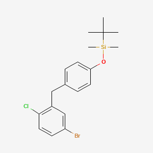 molecular formula C19H24BrClOSi B8781991 (4-(5-Bromo-2-chlorobenzyl)phenoxy)(tert-butyl)dimethylsilane 