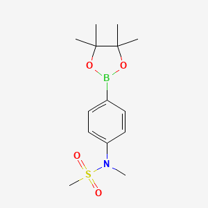 molecular formula C14H22BNO4S B8782008 N-methyl-N-(4-(4,4,5,5-tetramethyl-1,3,2-dioxaborolan-2-yl)phenyl)methanesulfonamide 