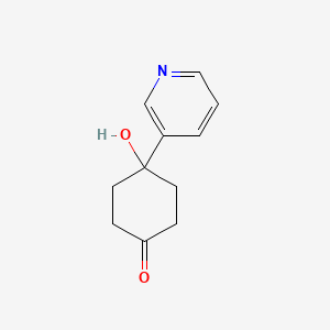 molecular formula C11H13NO2 B8782114 4-Hydroxy-4-pyridin-3-yl-cyclohexanone 
