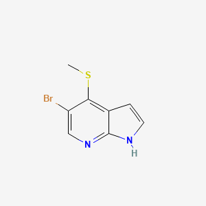 molecular formula C8H7BrN2S B8782141 1H-Pyrrolo[2,3-b]pyridine, 5-bromo-4-(methylthio)- 