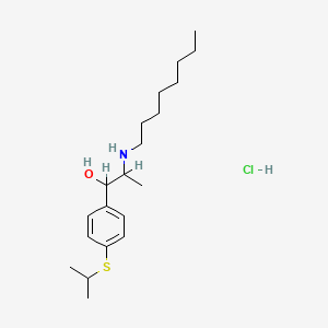 molecular formula C20H36ClNOS B8782175 4-[Isopropylthio]-alpha-[1-(octylamino)ethyl]benzyl alcohol hydrochloride CAS No. 60175-02-2