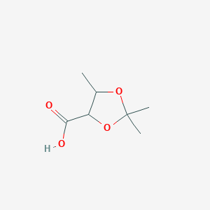 molecular formula C7H12O4 B8782203 2,2,5-Trimethyl-1,3-dioxolane-4-carboxylic acid CAS No. 92741-26-9