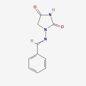 molecular formula C10H9N3O2 B8782224 2,4-Imidazolidinedione, 1-[(phenylmethylene)amino]- 