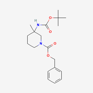 molecular formula C19H28N2O4 B8782308 Benzyl 3-((tert-butoxycarbonyl)amino)-3-methylpiperidine-1-carboxylate 