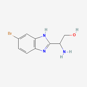molecular formula C9H10BrN3O B8782332 2-Amino-2-(5-bromo-1H-benzo[d]imidazol-2-yl)ethanol 
